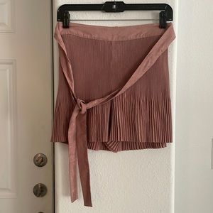 Zara Suede Accordion Pleated Shorts Size M